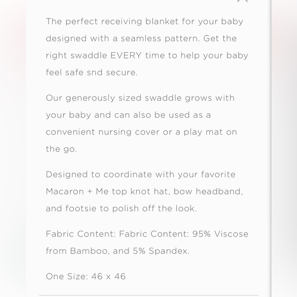 NWT Macaron + Me Candy Hearts swaddle blanket - Picture 6 of 6